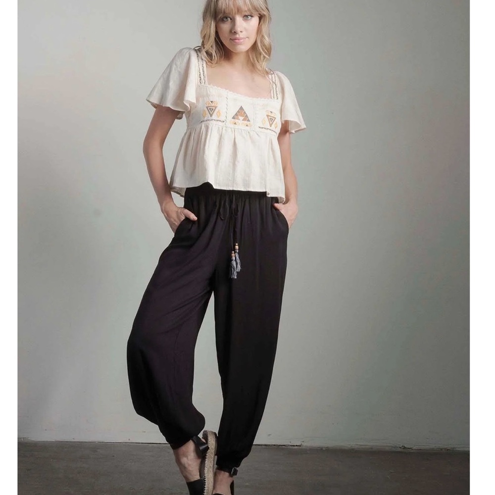 Crop Top with Embroidered Details